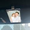Car Sun Visor Photo Clip with Metal Clamp Universal Auto SUV Truck Acrylic Magnetic Photo Frame Transparent Memorial Picture Holder