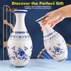 160Pcs/Set 3D Jigsaw Puzzle Vase DIY Handmade Blue White Ceramic Sea Boat Castle Plants Holder Container Kids Adults Educational Curved Puzzle