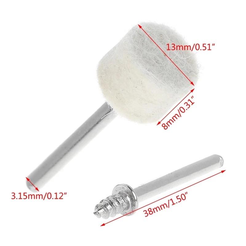 Cleaning Buffing Wheel Felt Polishing Pad +4pcs Mandrels
