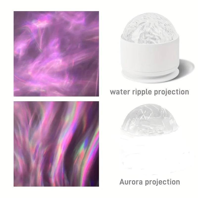 Светодиодный ночник с изображением северного сияния/водной ряби и пультом дистанционного управления для вечеринок, декоративных атмосферных огней