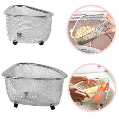 Корзина для слива раковины из нержавеющей стали, треугольные дуршлаги, еда, овощи, фильтр, органайзер, полка, сушка, кухонные принадлежности