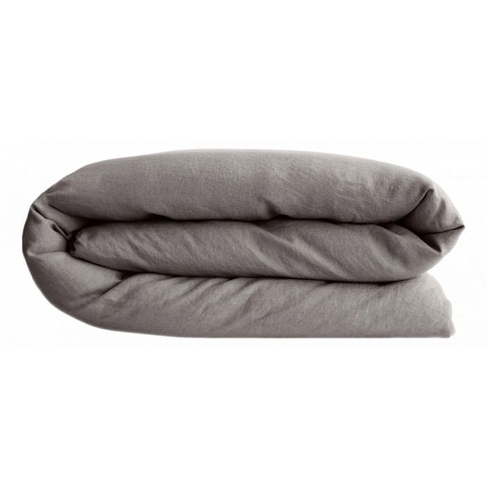 Housse de couette Palace 100% coton teint lavé Vent du sud - Palace Galet - Housse de couette 260 x 240 cm