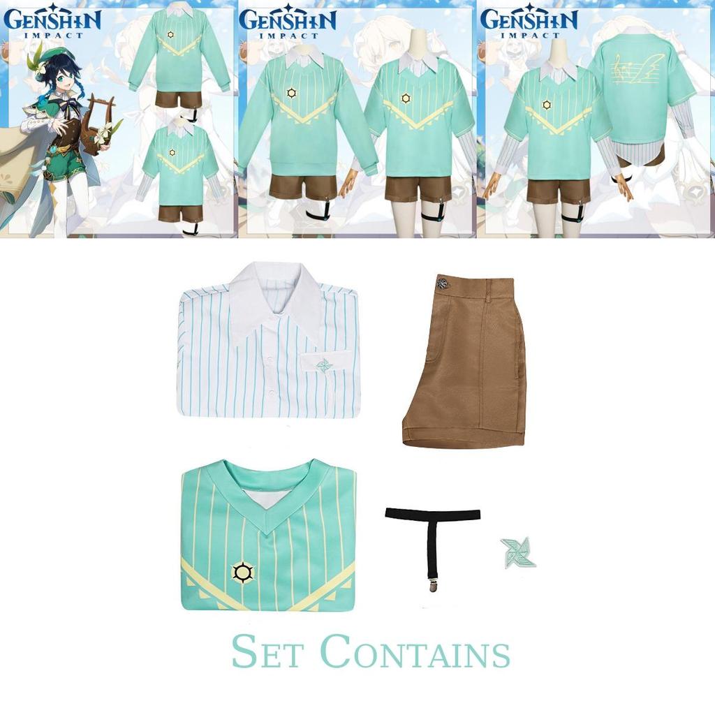 Венди Genshin Impact Праздничная Повседневная Одежда для Ролевых Игр Украшение на Грудь