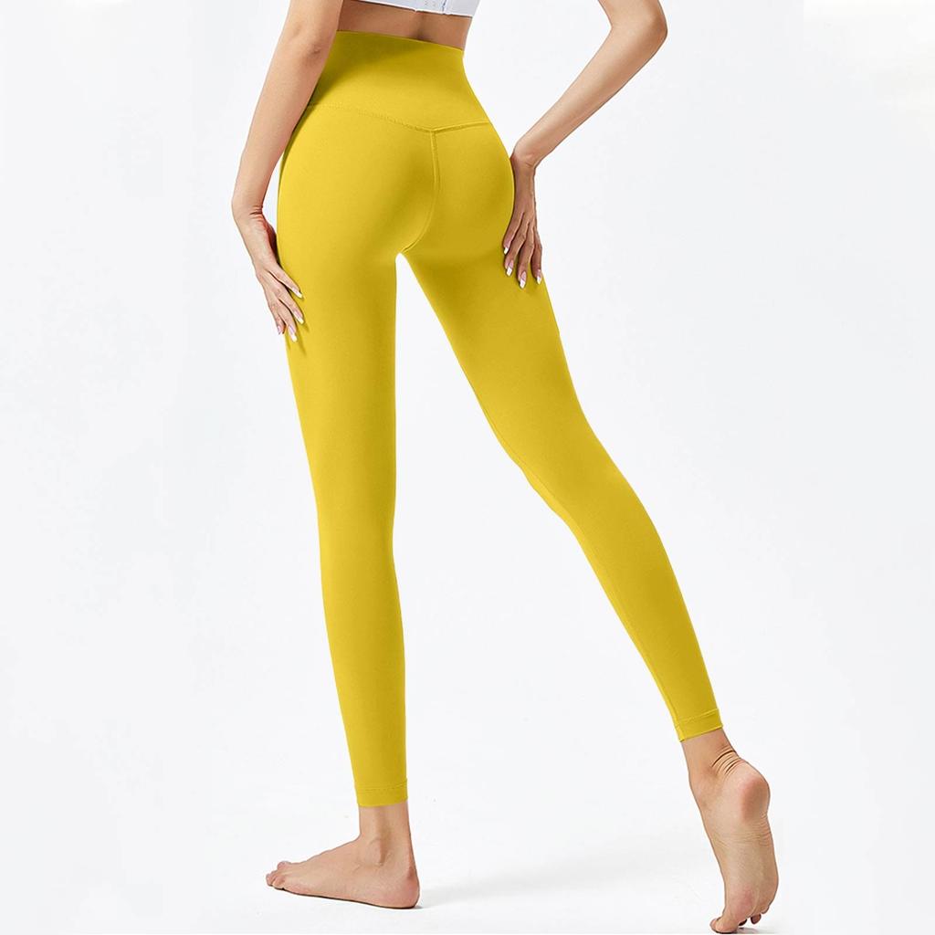 Женские модные однотонные штаны для йоги с высокой талией, узкие спортивные штаны для фитнеса