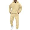 Men's Solid Colour Hooded Long Sleeve Sweatshirt Home Trousers Running Suit