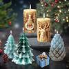 Merry Christmas Candle Silicone Mold 3D Striped Christmas Tree Soap Mold  Desk Decoration