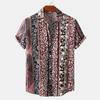 2022 Summer Men's Short Sleeve Floral Shirt - European and American Style