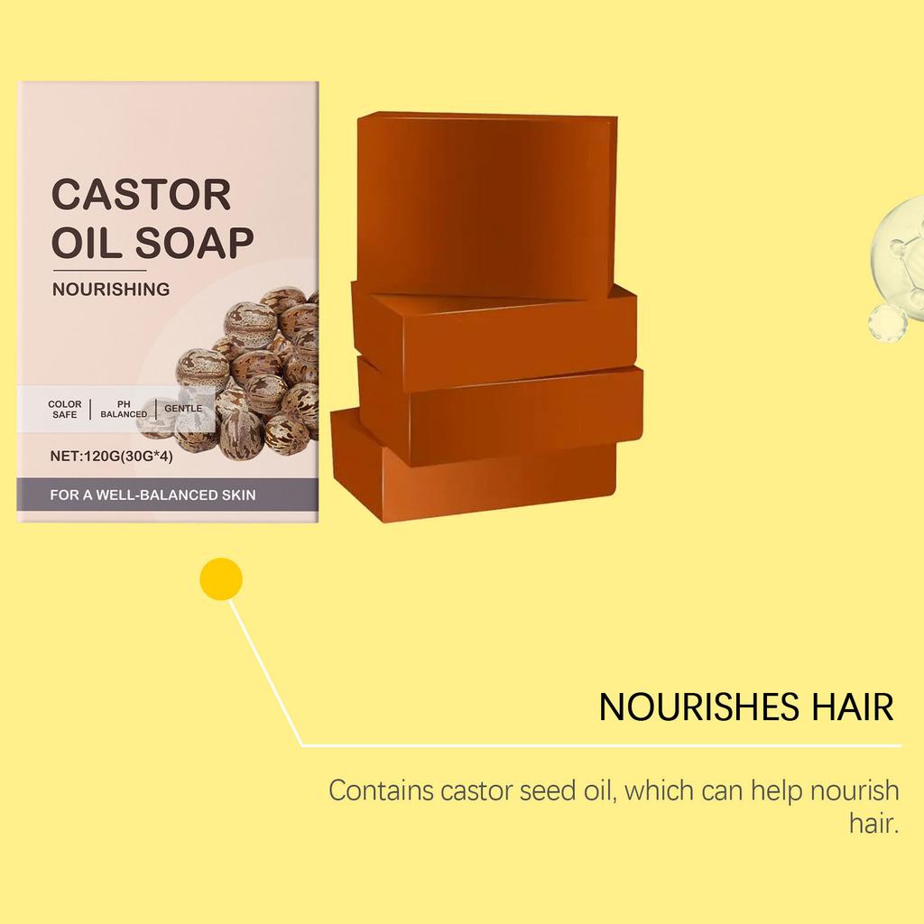 Мыло с касторовым маслом, питательное мыло для волос и тела, дезодорирующее мыло, удаляет грязь и жир, разглаживает кожу и придает ей свежий запах.