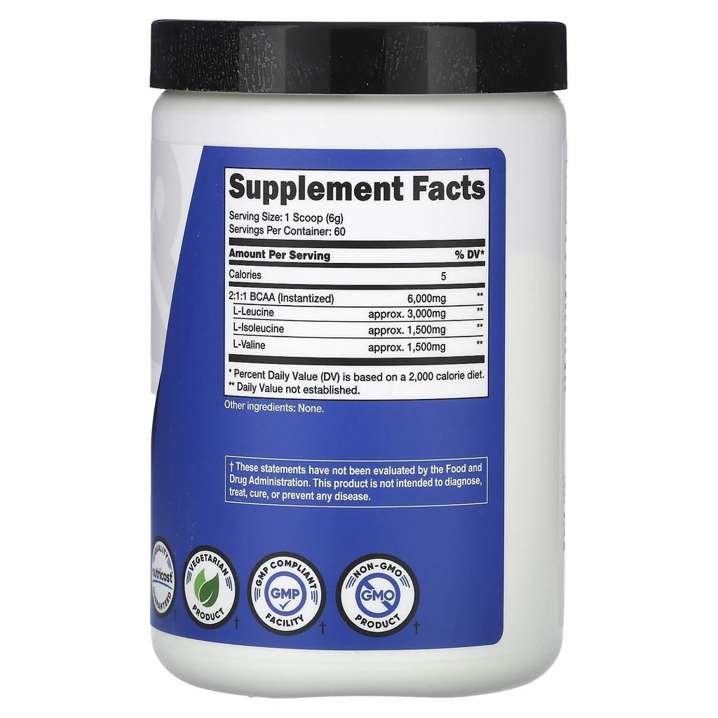 Nutricost Athletic Performance, BCAA, Unflavored, 12.9 Oz (360 G)