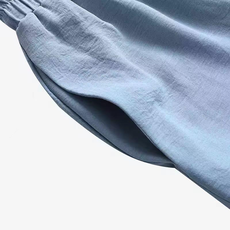 Женский костюм больших размеров с длинными рукавами и брюками-рубашкой на осень