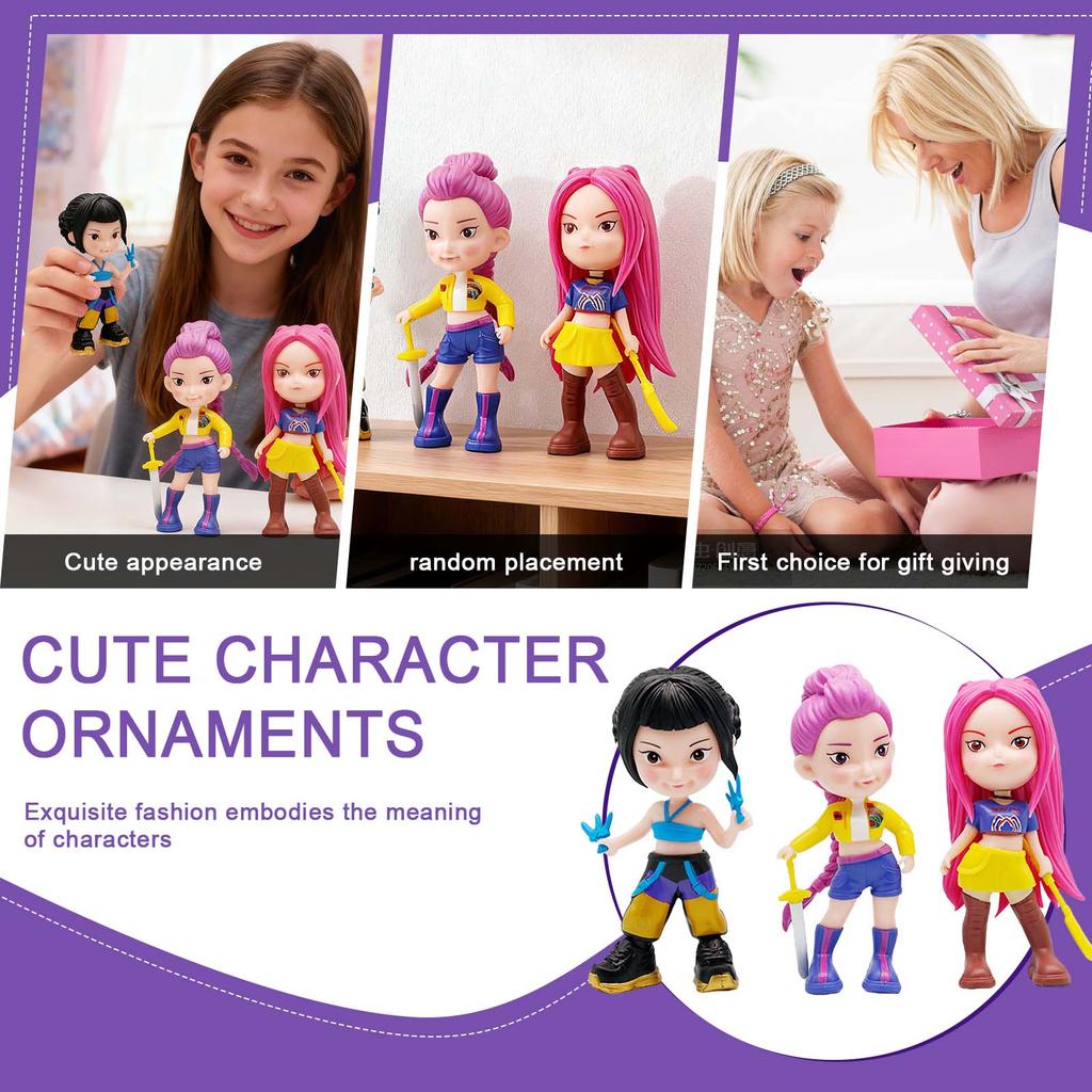Girl Group Action Figures, Game Peripherals, Realistic Model Ornaments And Toys (3pcs)