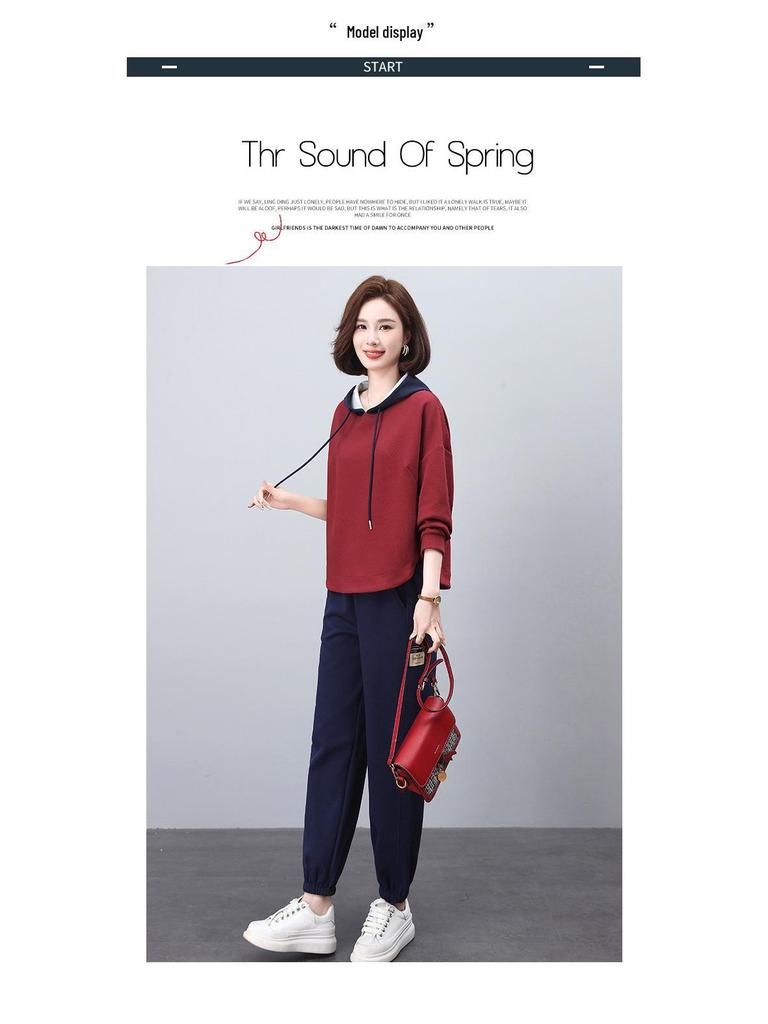 Спортивный костюм Ранняя осень 2024: Омолаживающий, Слимминг Комплект из двух частей