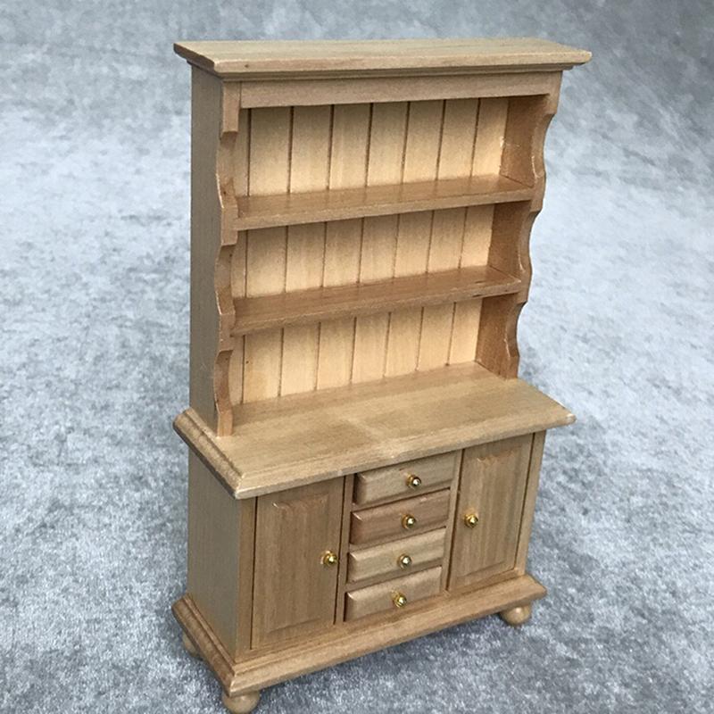 1:12 Миниатюрная мебель для кукольного домика Многофункциональный деревянный шкаф Книжный шкаф Книжная полка