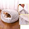 Soft Plush Round Cat Bed Pet Mattress Warm Comfortable Basket Cat Dog 2 In 1 Sleeping Bag Nest for Small Dogs