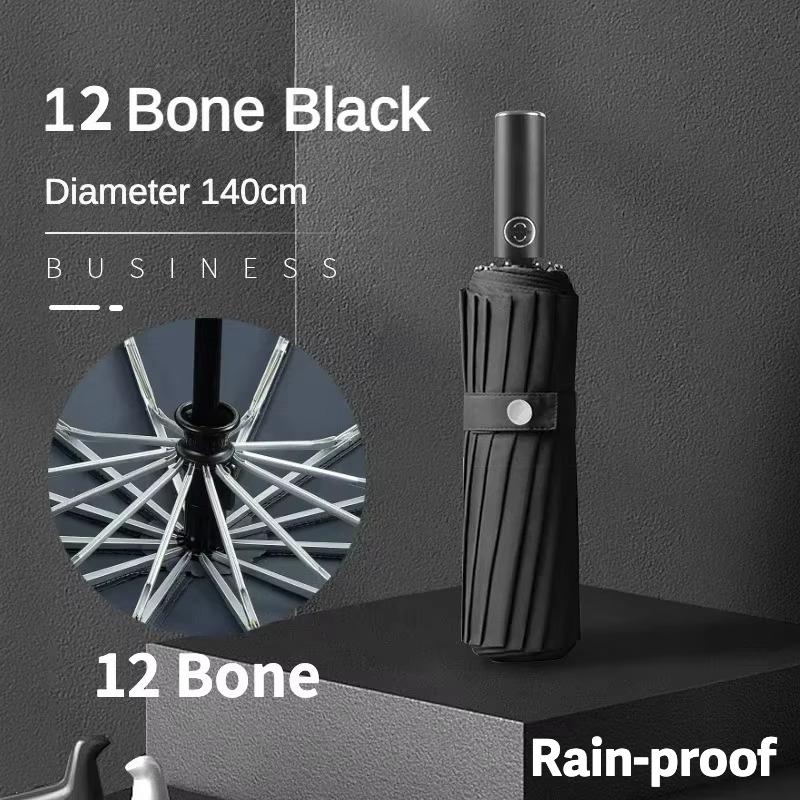 Большой автоматический складной зонт 140 см для мужчин, защита от УФ-излучения UPF50+, усиленный ветрозащитный, зонты от солнца и дождя, зонтик