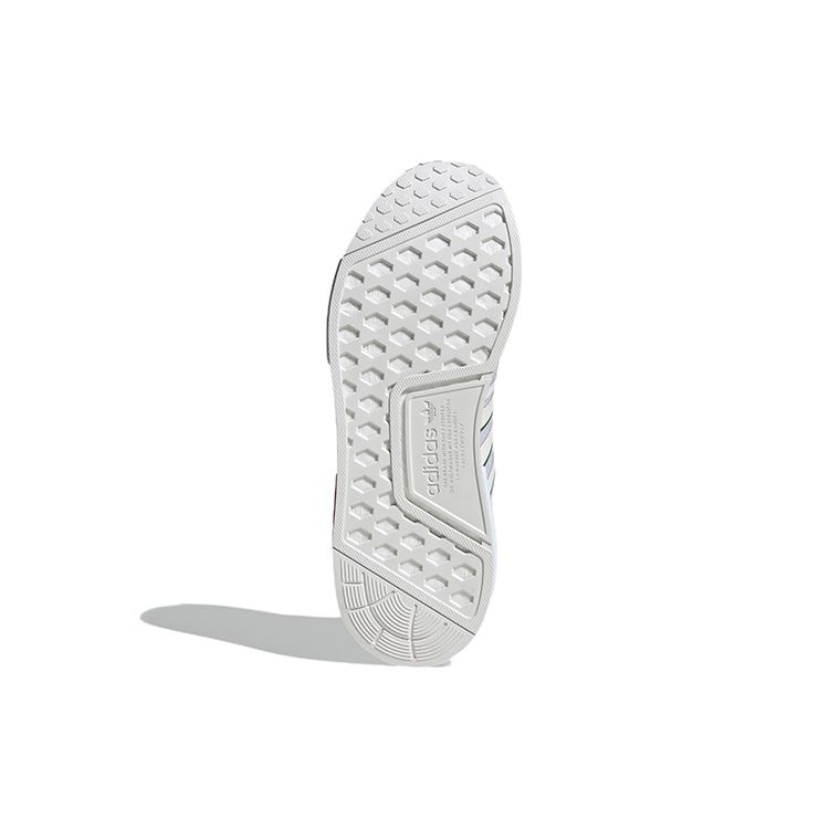 adidas NMD_R1 Белые Красные Зеленые Мужские Кроссовки Облачно-Белые Молочно-Белые HQ1434