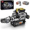 Mould King 10207 Technik V8 Engine Model Building Kit - 761 Pieces, Build Your Own Miniature Engine - DIY STEM Building Kit Project for Kids, Teens,