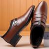 Classic Leather Shoes for Men Slip On Pointed Toe Oxfords Formal Wedding Party Office Business Casual Dress Shoes for Male