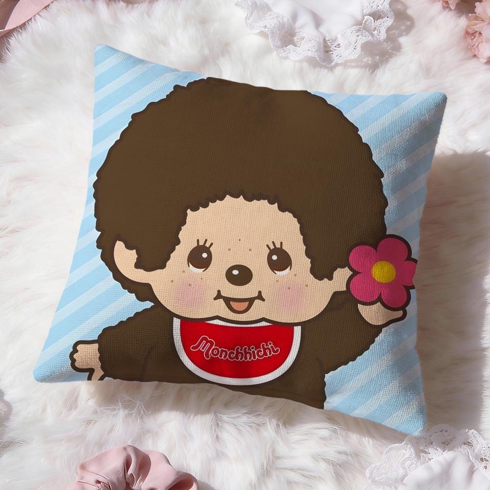 Мультяшная наволочка Monchhichi Премиум-комфорт Двусторонняя наволочка - Дизайн «Два в одном» для любой комнаты и салона автомобиля
