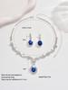 Набор ожерелья и серег с кисточками из страз в форме капли: Элегантная европейско-американская цепочка на ключицу в стиле легкой роскоши для женщин