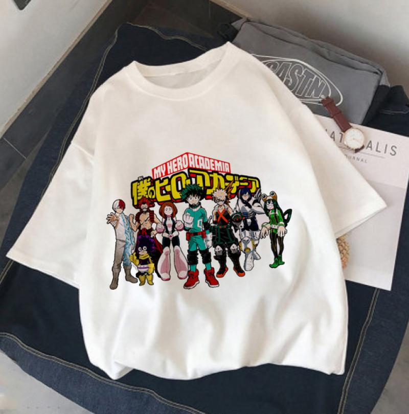 My Boku No Hero Academia Katsuki Bakugou Топ с принтом Harajuku, женская футболка, повседневные женские базовые футболки с круглым вырезом и короткими рукавами