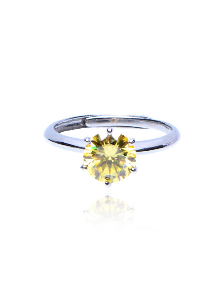 Bien Vetu Yellow Moissanite Ring 2 Carat Simple 121