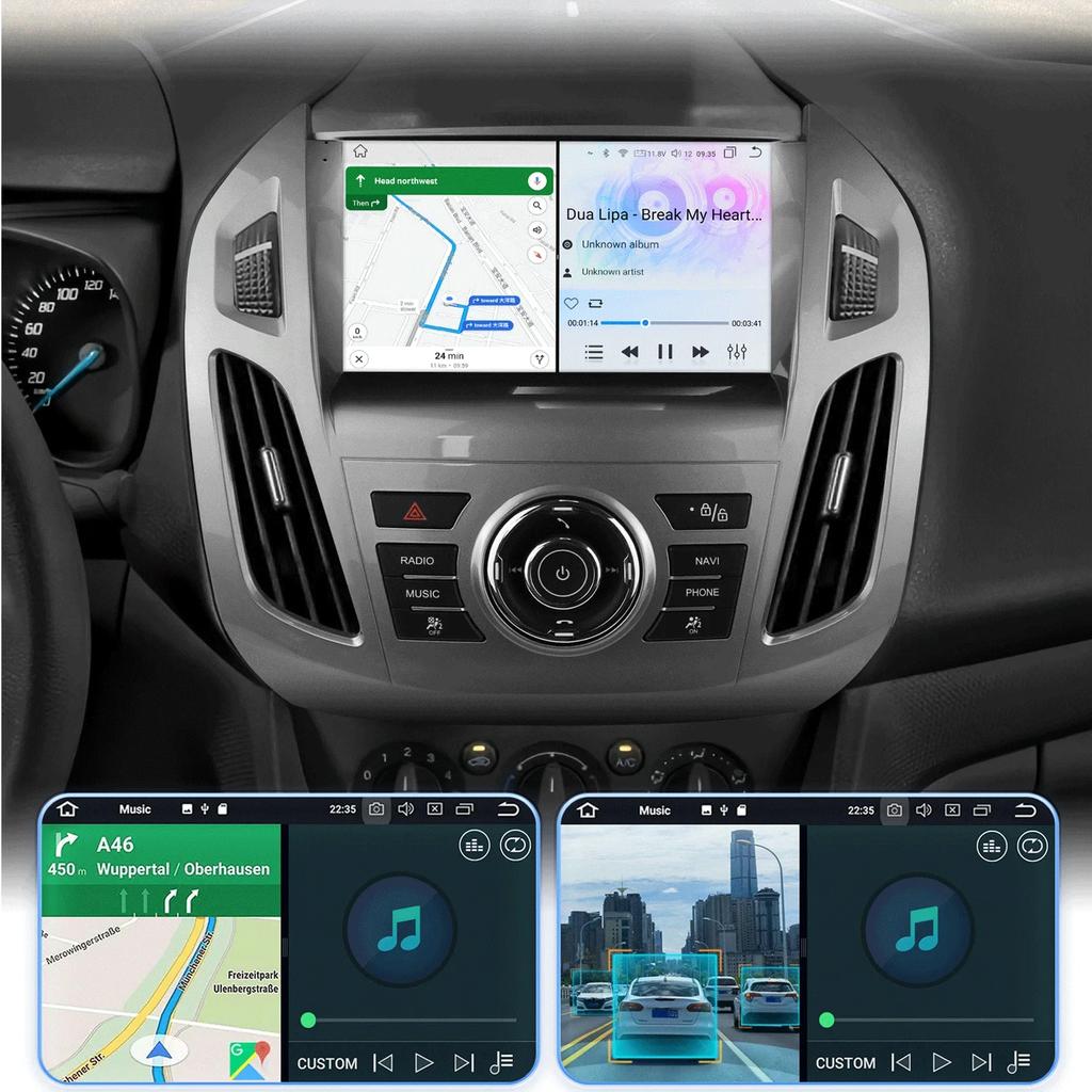 Hizpo 9-дюймовый Carplay 4G 2 Din Android 13 автомобильное радио для Ford Transit Connect 2013 - 2018 Ford Tourneo Connect Мультимедиа Видео GPS Интеллектуальный экран