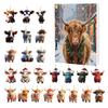 Highland Cow Ornaments Advent Calendar 2025 24 Days Christmas Countdown Calendar with Cartoon Cows Ornament for Xmas Tree Decor