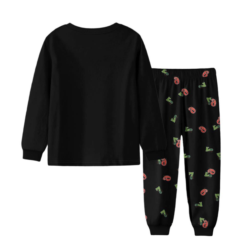 Детский комплект - Тонкий комплект-двойка с принтом для мальчика и девочки с длинными рукавами и брюками
