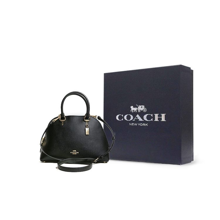 Coach Кэти 30 Большая вместимость Пластинка с логотипом Кожаный корпус Сумка Сумка на плечо Сумка через плечо Сумка-тоут Женские сумки Черный 2553-IMBLK
