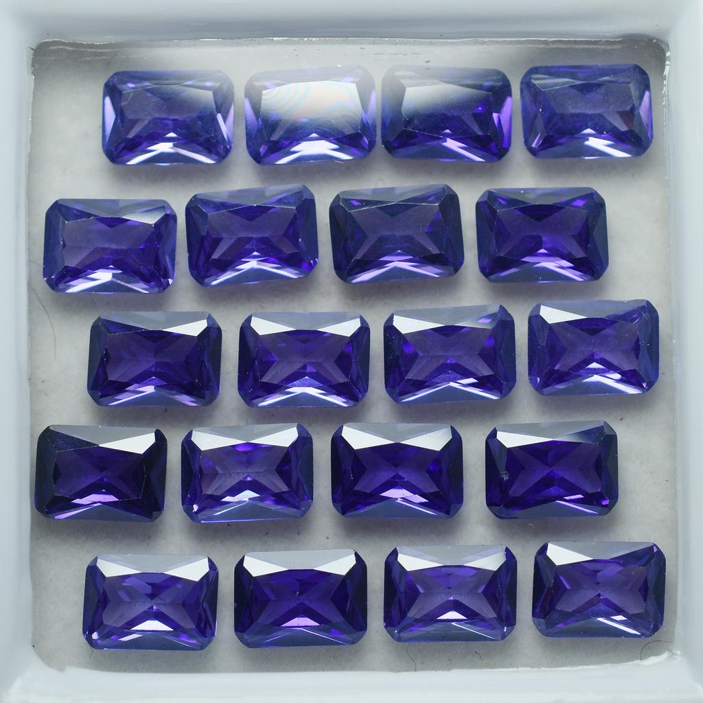 Emerald Cut Purple Tanzanite 15 Pcs Natural Loose Gemstone 7x5 MM Lot