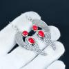 Серьги с натуральным красным кораллом, серьги из стерлингового серебра 925 пробы, серьги-подвески, серебряные украшения бохо ручной работы, подарок на День святого Валентина