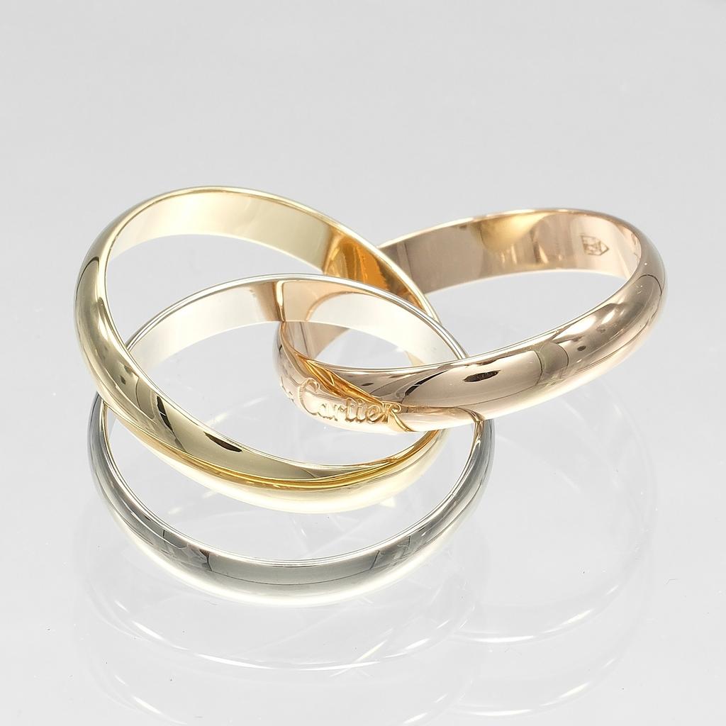 Cartier Кольцо Trinity 0,1" ободок Золото K18 (YGxPGxWG) #6.6(Наш размер) 8г Женские Бывшие в Употреблении