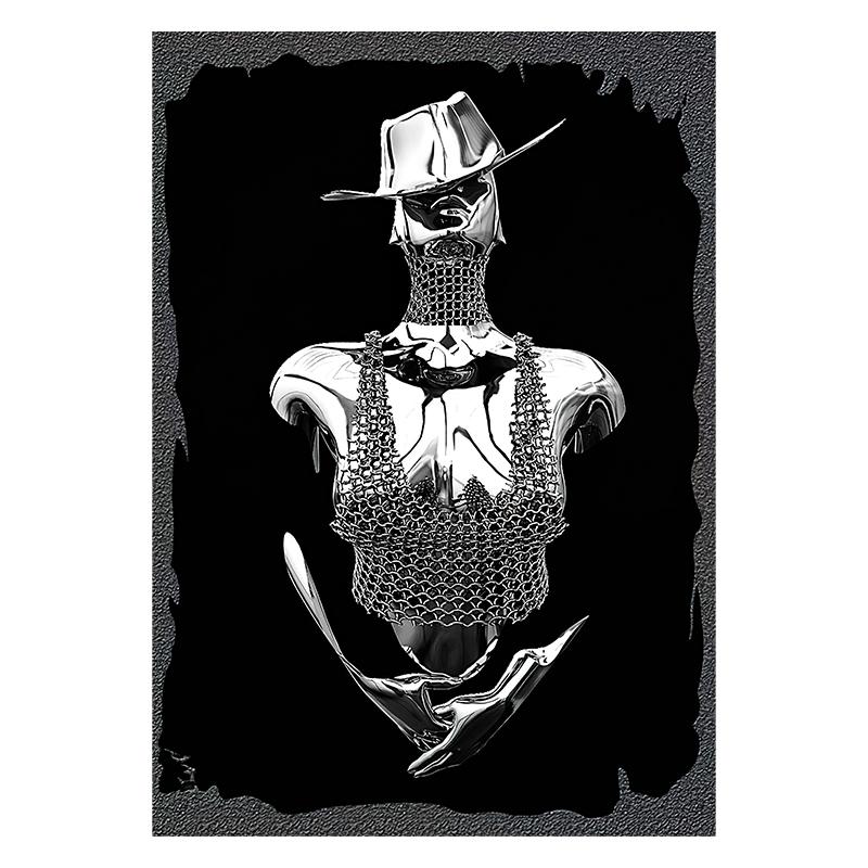 Абстрактная пара Скульптура Холст Картина Красное сердце Металлическая статуя Плакаты для влюбленных Настенная картина для гостиной Украшение дома