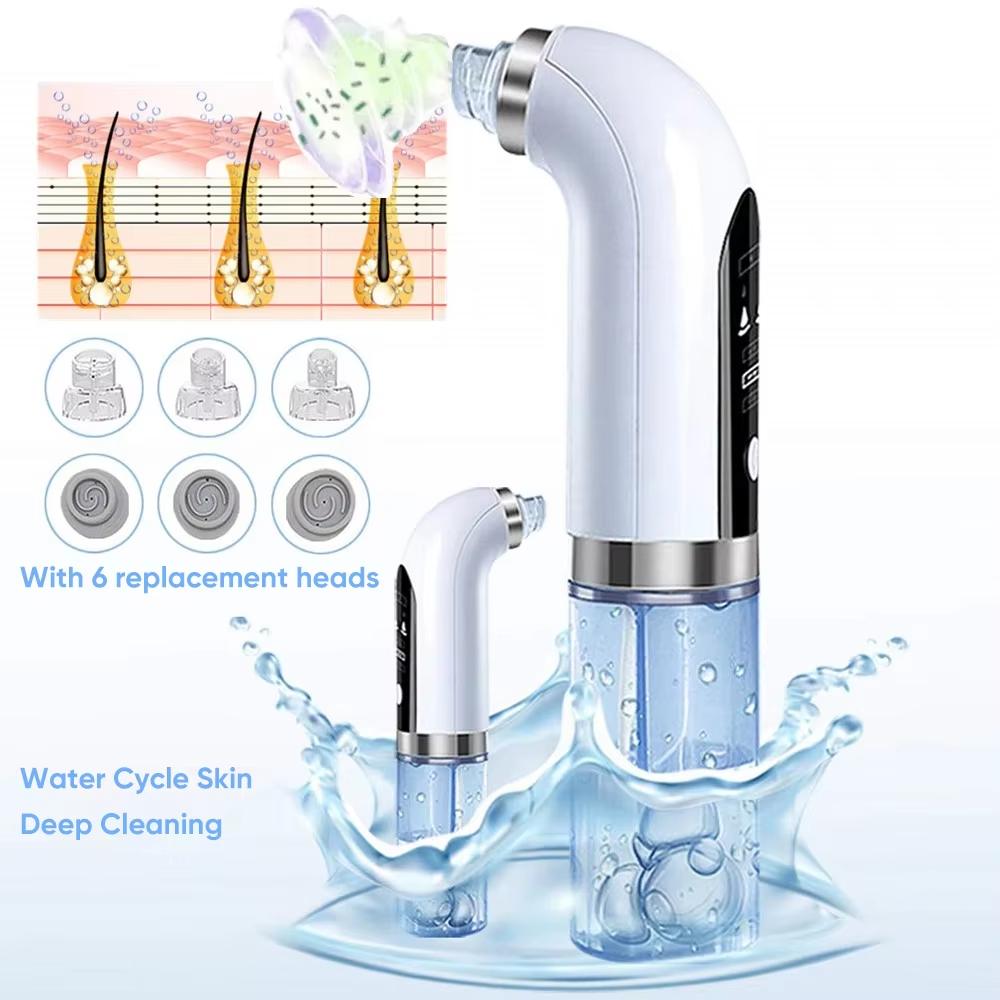 Small Bubble Blackhead Remover Vacuum Suction Water Oxygen Cycle Electric Facial Cleanser Black Dots Pimple Remover Skin Care