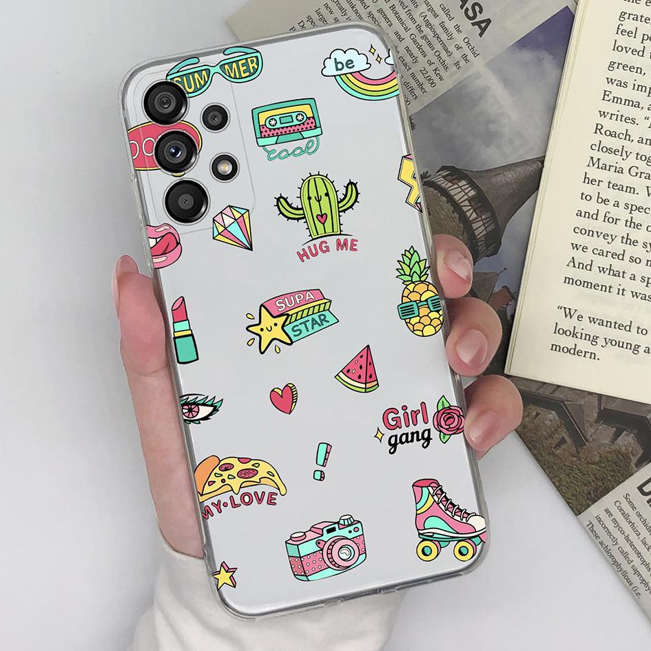 Phone Case For Samsung Galaxy A8 A9 Star F12 F13 F22 F23 A14 A23 A33 A52 Back Cover Protective Soft Silicone Popular Pattern For Samsung Funda Bumper