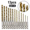 13шт/набор высокоскоростных стальных шестигранных спиральных сверл, отверток, электрические инструменты