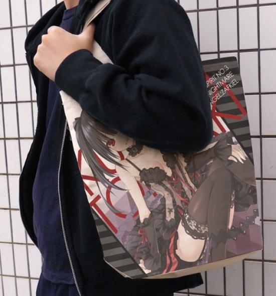 Сумка-тоут с полной графикой Cospa Date A Live Original Version Kurumi Tokisaki, высота 37 см x ширина 36 см x глубина 11 см, прибл.