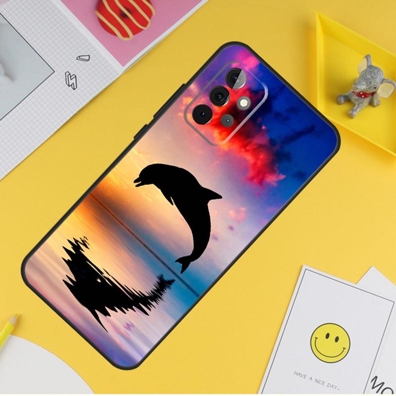 Чехол с изображением дельфина для Samsung Galaxy A54 A34 A14 A13 A33 A53 A12 A32 A52 A71 A51 A15 A25 A35 A55