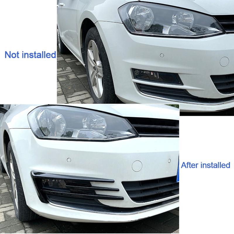 Front Bumper Fog Light Grilles For Golf 7 MK7 2014 2015 2016 2017 2018 2019 Fog Lamp Eyebrow Cover Trim