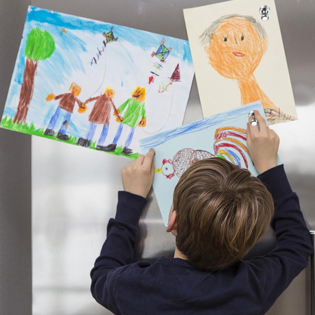 12-60pcs Metal Magnetic Push Pins Magnets Hooks Hanger Home Office Refrigerator Whiteboard Map Calendar Pinboard Key Coat Hanger