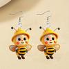 1 пара милых и очаровательных акриловых серег на тему пчел для повседневного ношения и вечеринок, прекрасный креативный подарок, ювелирные подарки на тему Рождества и Хэллоуина