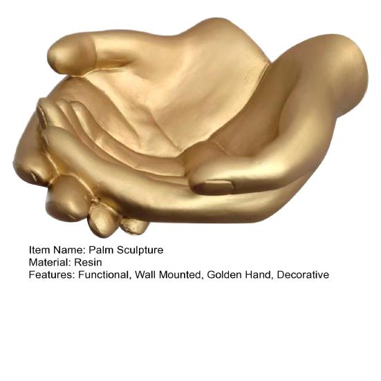 Пальмовая скульптура ювелирная тарелка настенное искусство статуэтка рука лоток для хранения смола золотистый
