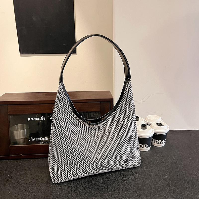 Сумка Dopamine в радужную полоску, летняя плетеная соломенная сумка, сумка через плечо, большая вместимость, пляжная сумка для подмышек