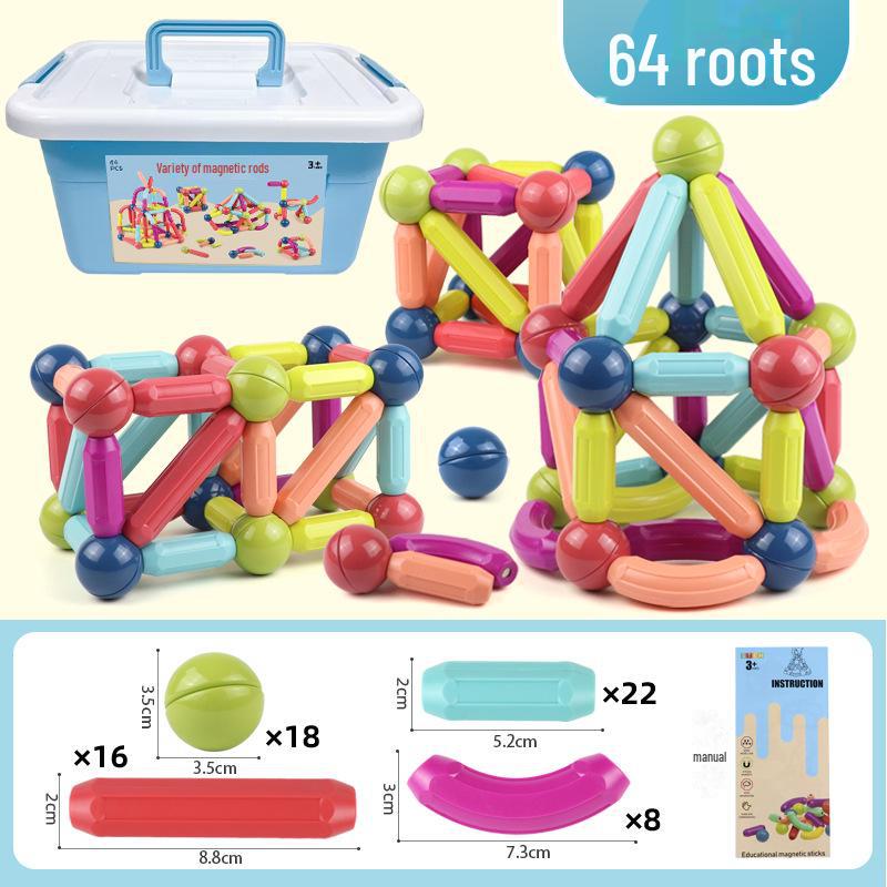 Colorful Magnetic Stick Building Blocks for Kids: Creative Educational DIY Toy Set