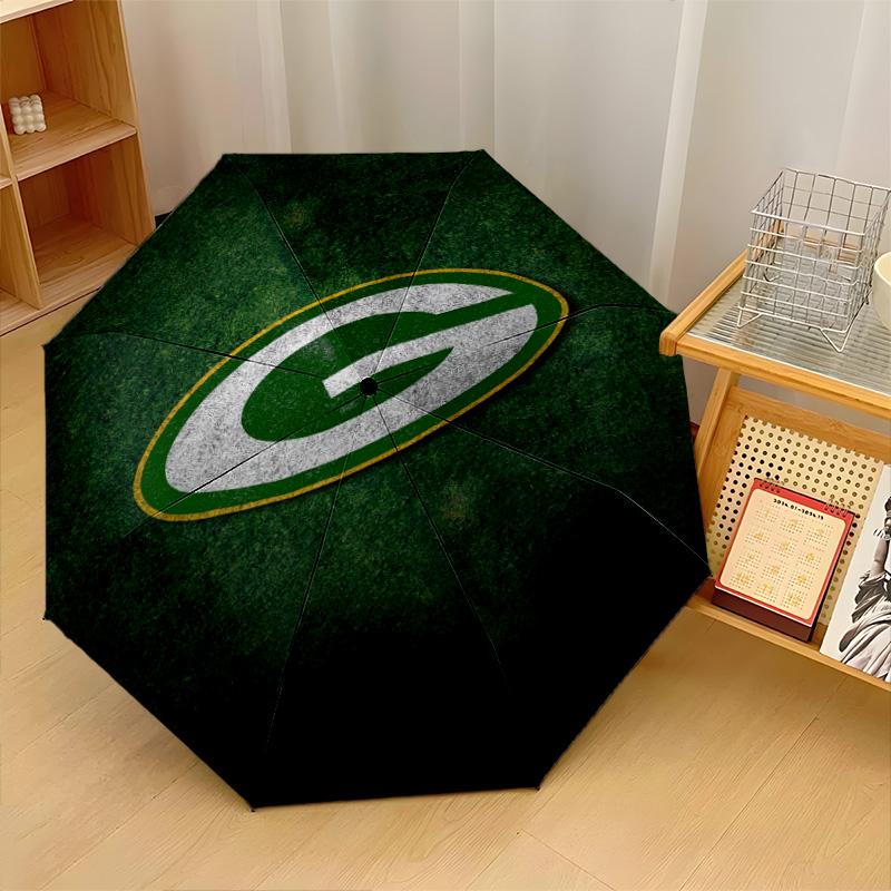 Печать Green Bay Packers Авто 8?Складной зонт с ребрами, ветрозащитный, легкий, автоматический, для ежедневных поездок