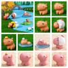 Resin Cartoon Capybara Statue Pink Mini Animals Figurine Party Festival