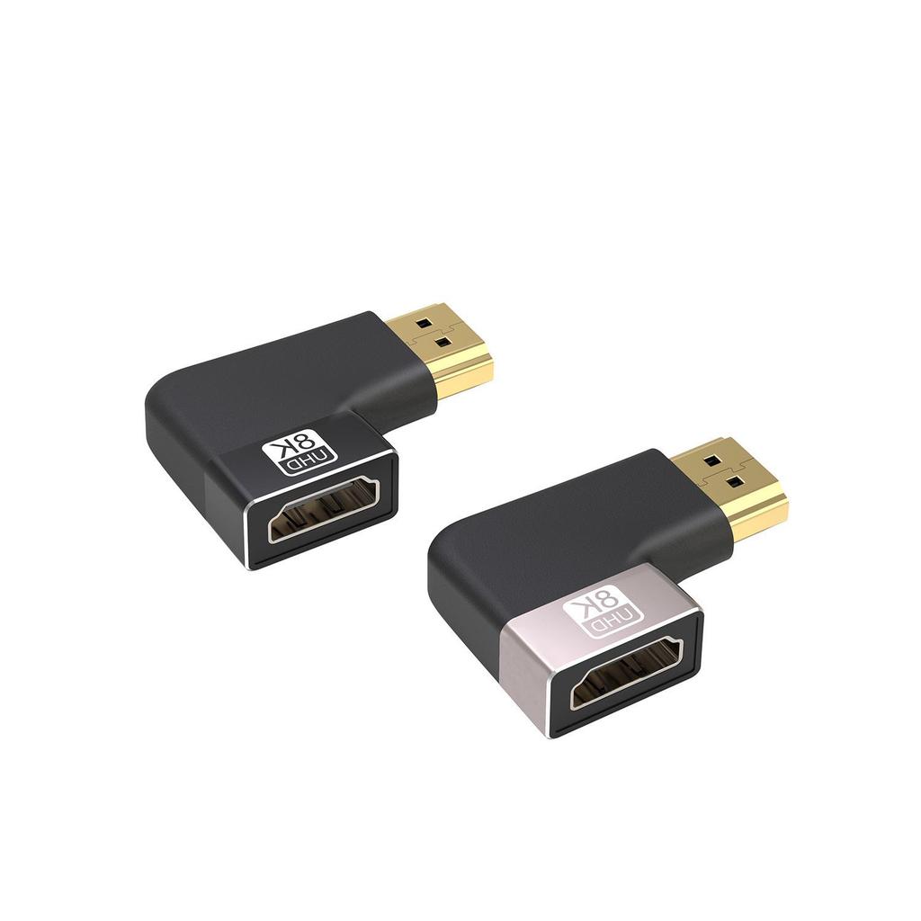 Адаптер HDMI 2.1 под прямым углом для телевизоров, компьютеров и проекторов, алюминиевый сплав