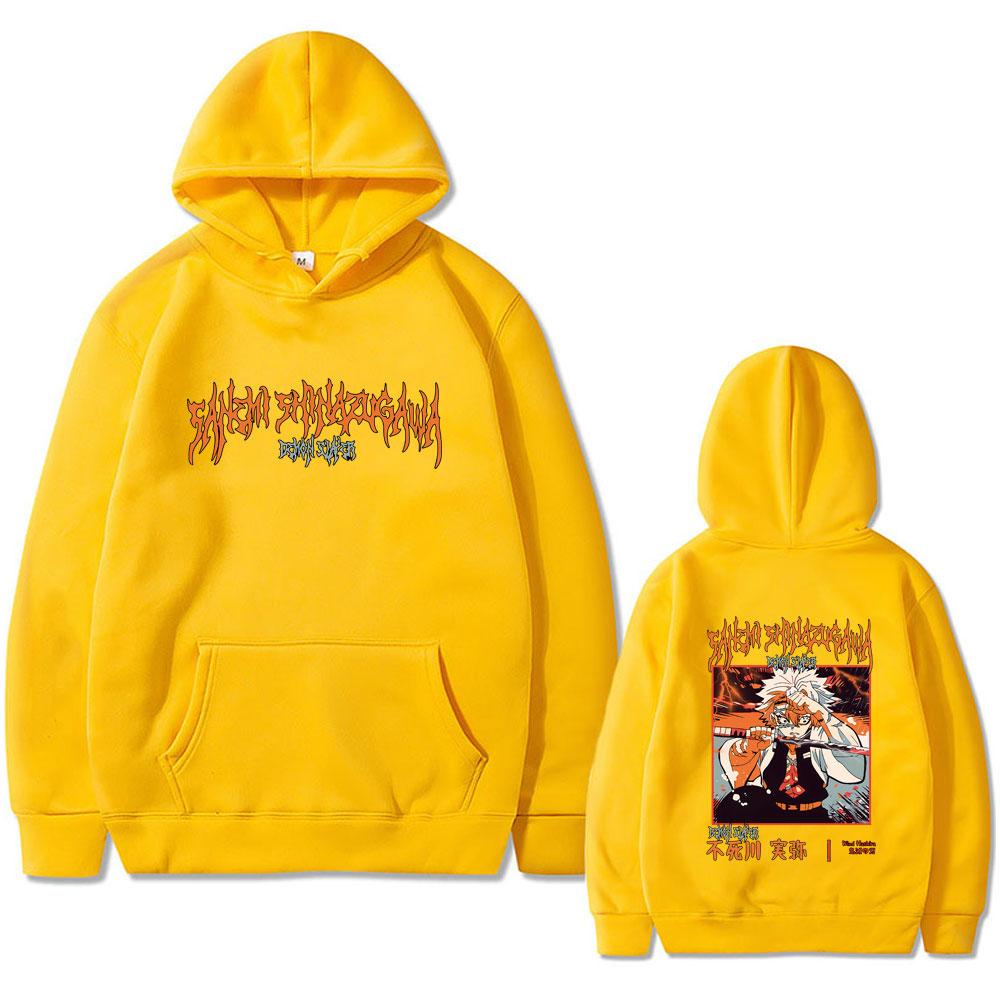Аниме Клинок, рассекающий демонов Шинадзугава Санеми Графическое худи Мужское Женское Высококачественное Флисовое Худи Винтажный Худи