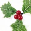 20/5 шт. Искусственные ягоды падуба с зелеными листьями DIY Рождественский венок Свадебные цветы Подарки Рождественские Новогодние Фестивальные украшения